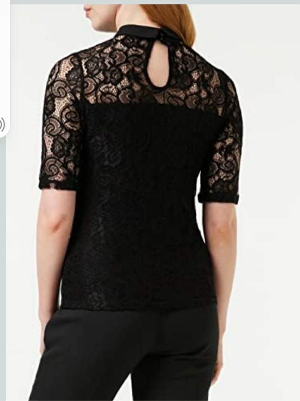 Morgan de toi Paris-stretch lace top with bow -S - Picture 4 of 10